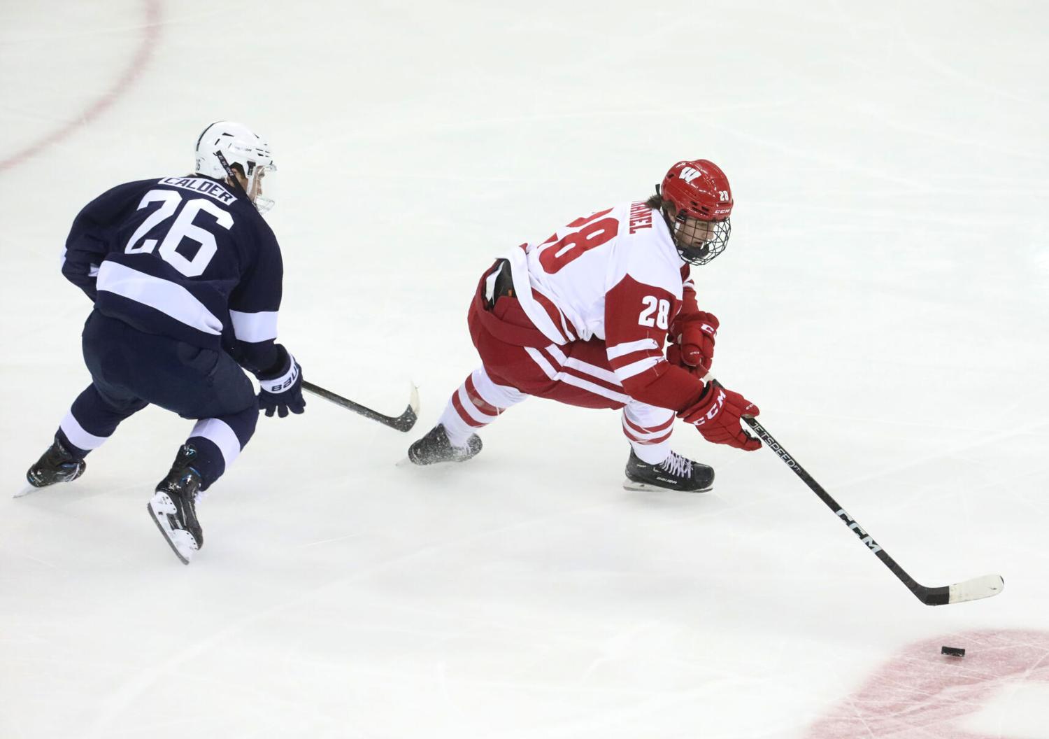A Wisconsin men's hockey player is a World Juniors hopeful but another