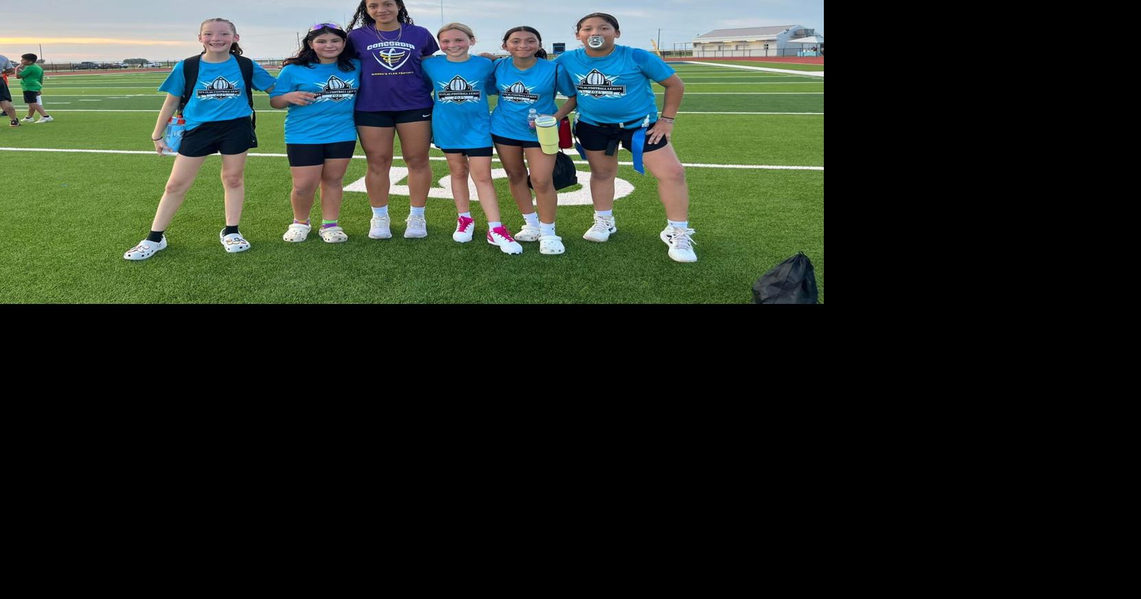 College athlete inspires young Flag Football Players