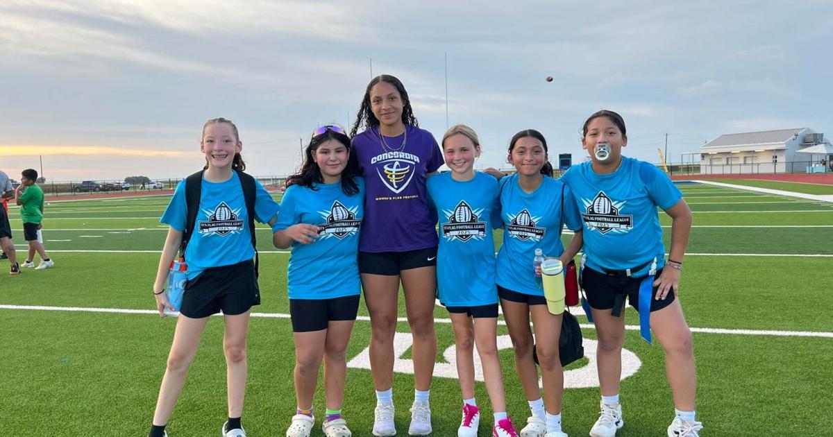 College athlete inspires young Flag Football Players