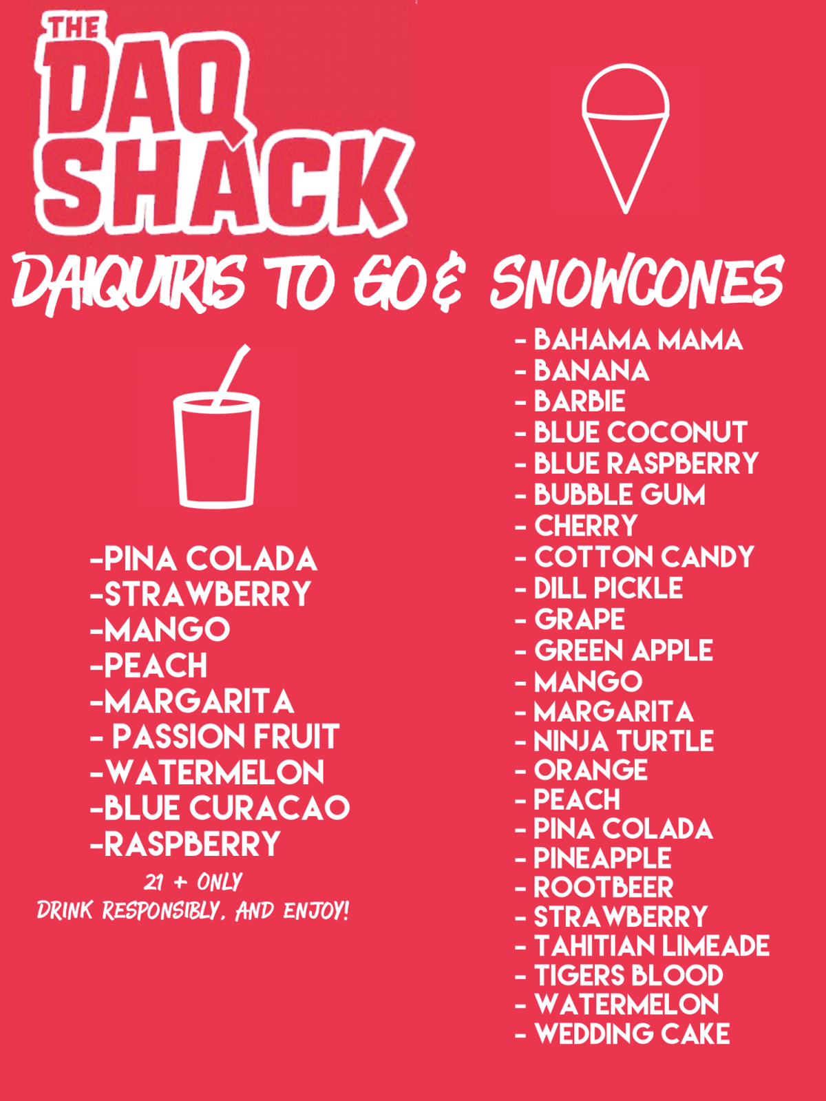 The Daq Shack Daiquiris To Go Sno Cones Bay City Magazine
