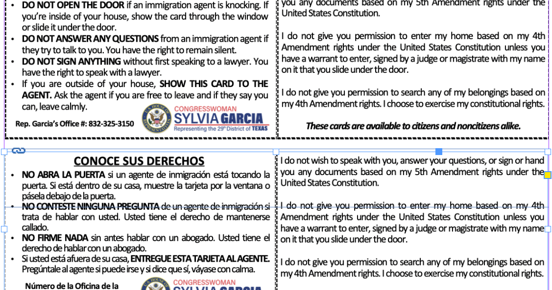 Printable Immigration Rights Know Your Immigration Rights telephone town hall Thursday Feb. 6 ...