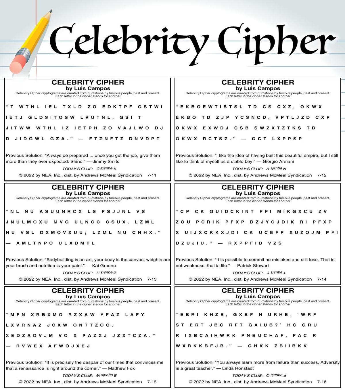 Celebrity Cipher Entertainment