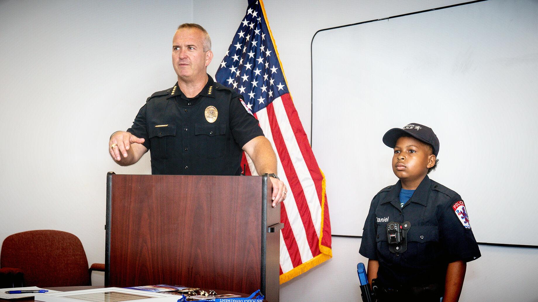 10yearold battling cancer swornin as Baytown officer News