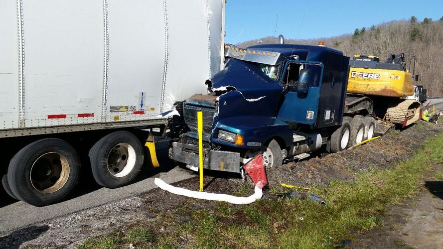 Two tractor trailers collide on I-77 causing fuel spill | News ...