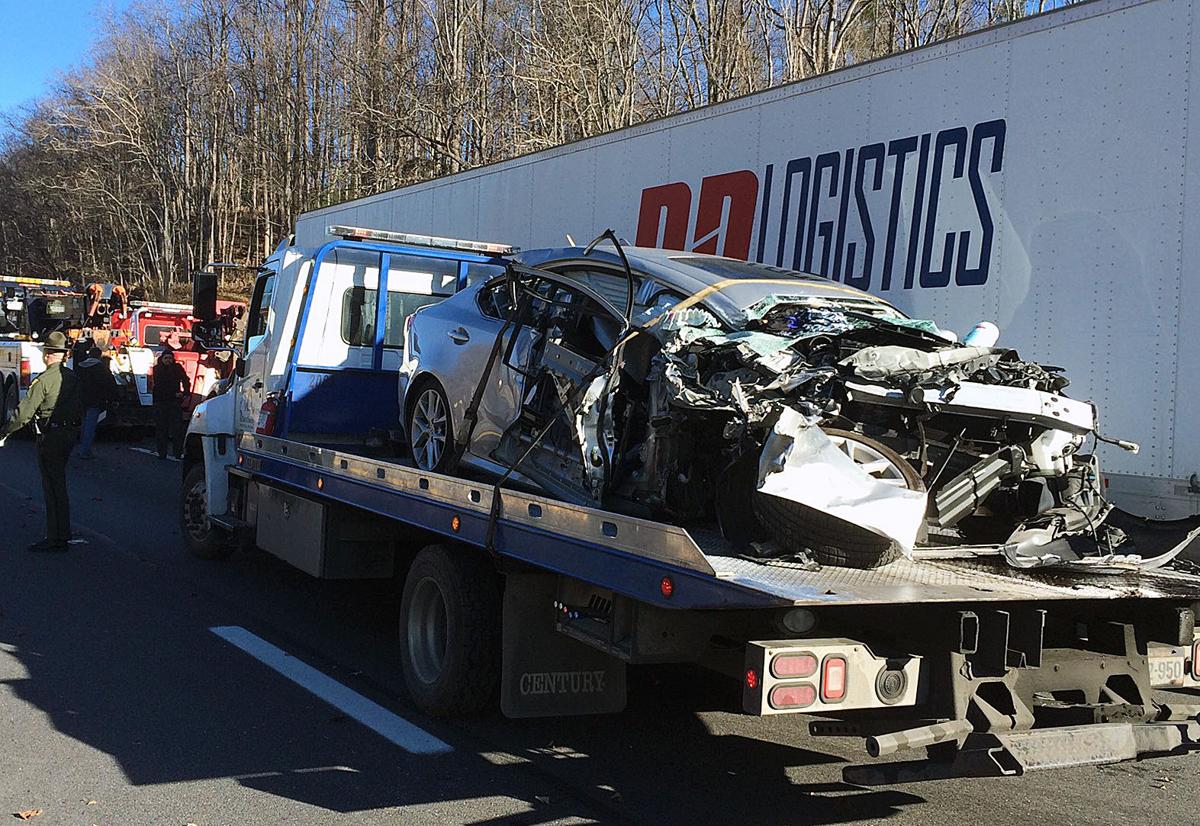 Latest I77 wreck near Camp Creek 3 people transported after car sideswipes 18wheel tractor