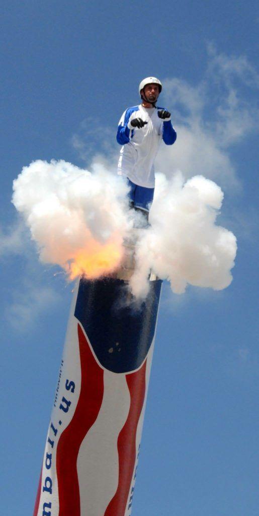 Back with a boom: James H. Drew Exposition, human cannonball David “The