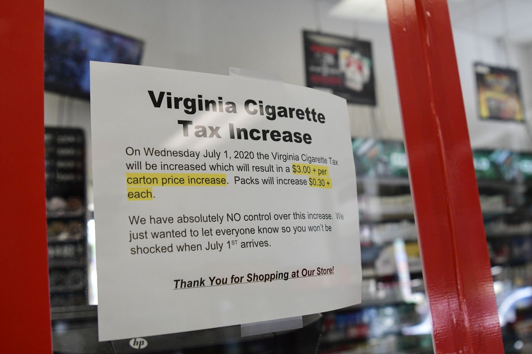 Cigarette tax increase Va. set to double rate on tobacco products