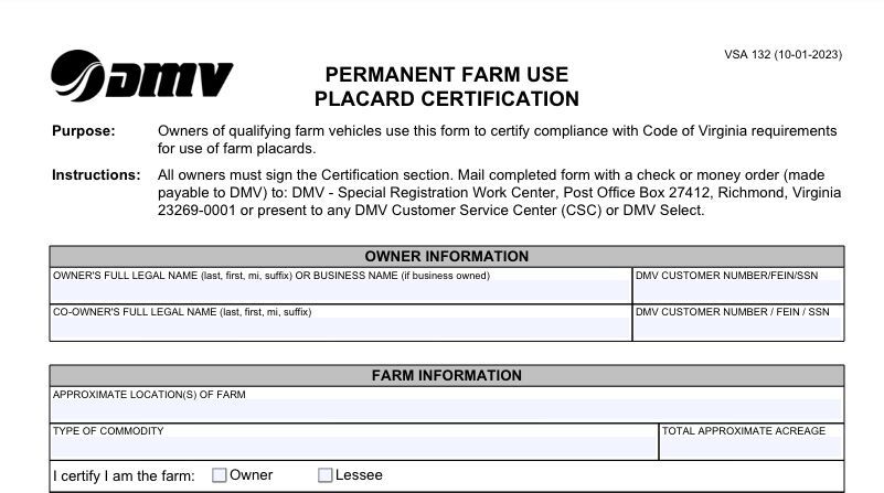 New law requires for placard farm use vehicles in Virginia beginning July 1 News bdtonline