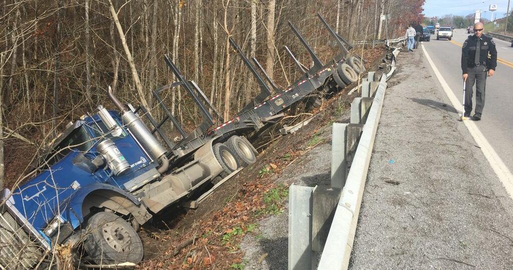 Tractor trailer crashes over embankment near Bluewell | News ...