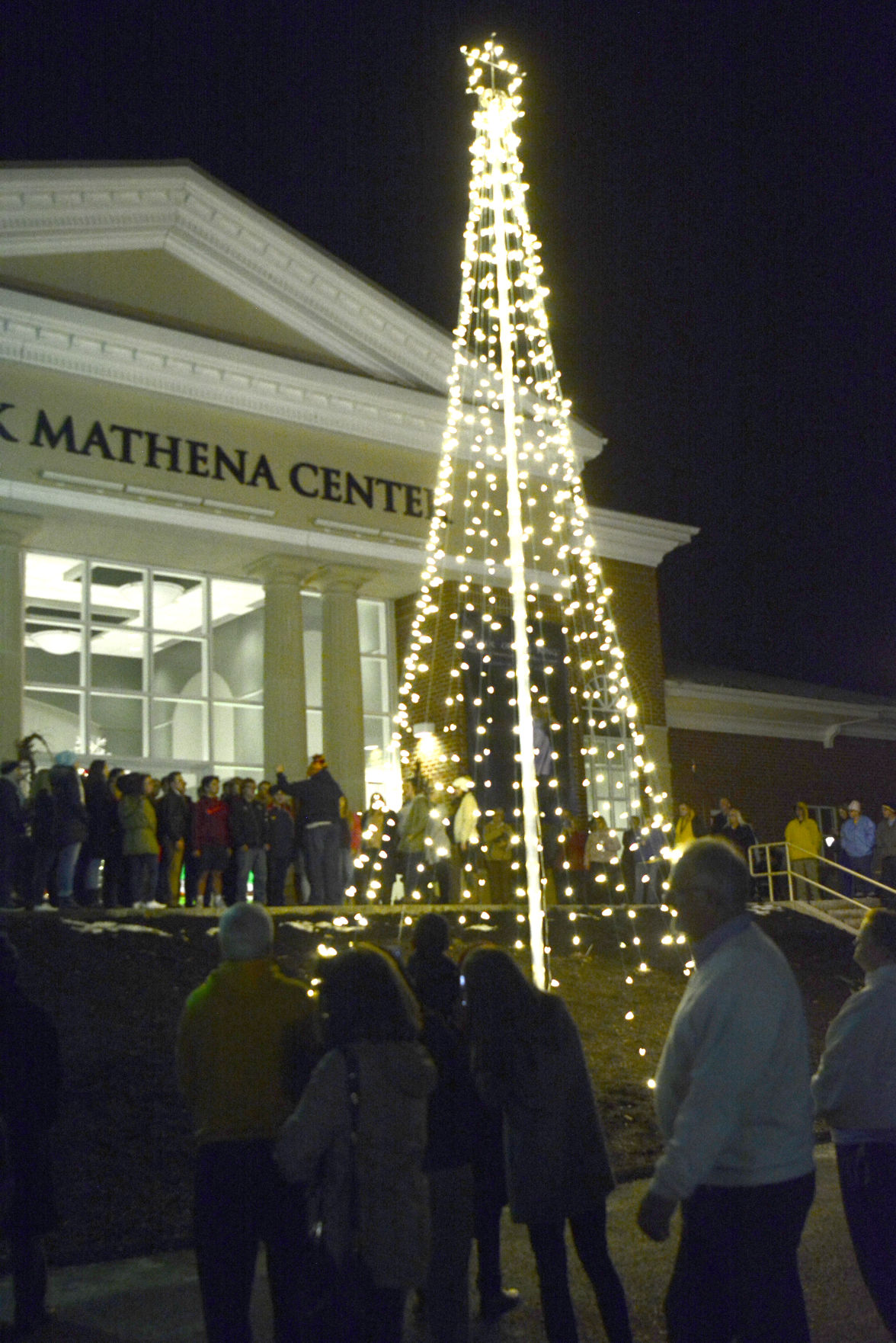 Second annual Christmas tree lighting illuminates night sky in