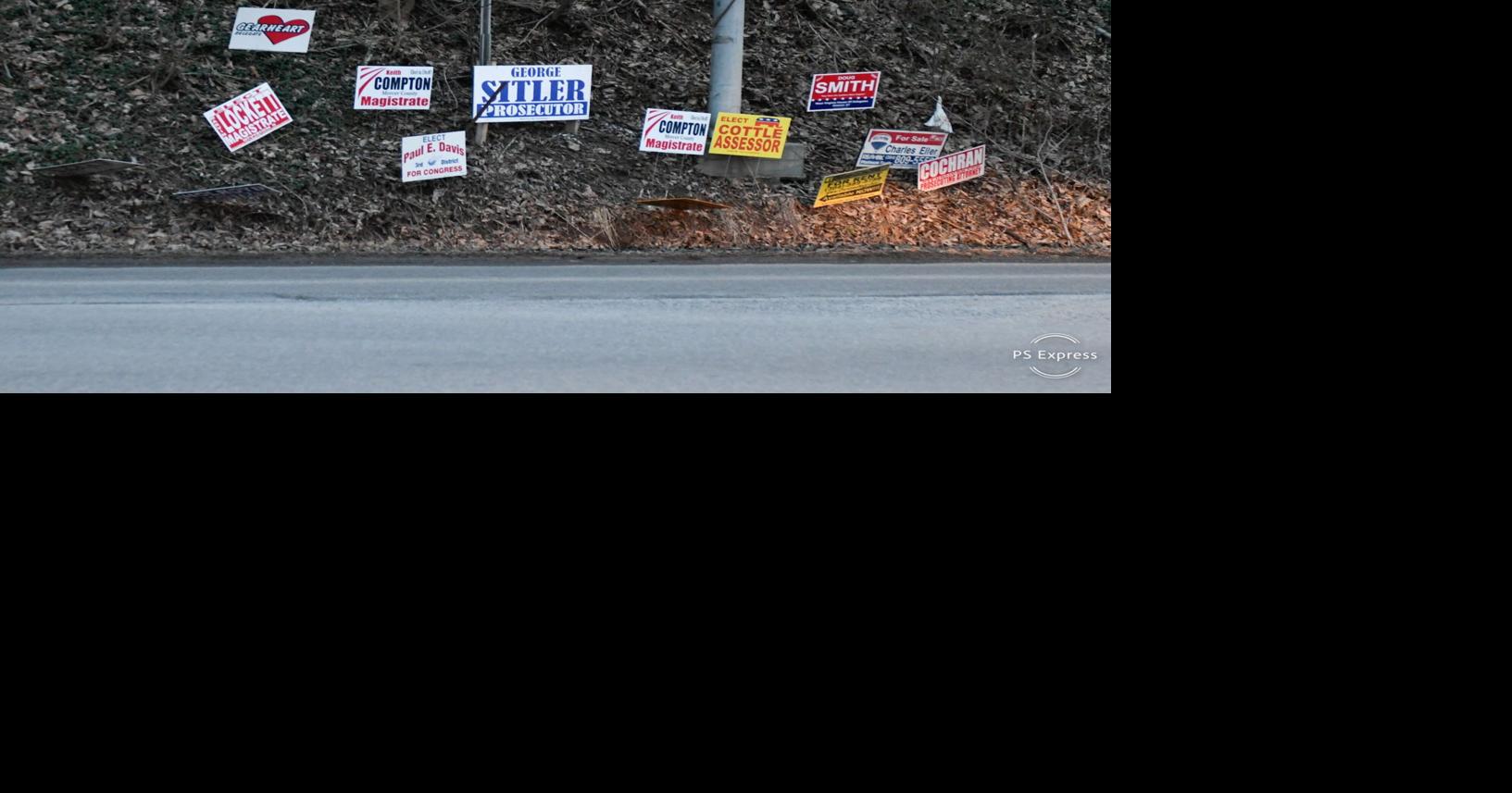 Political signs already being removed from DOH right of way