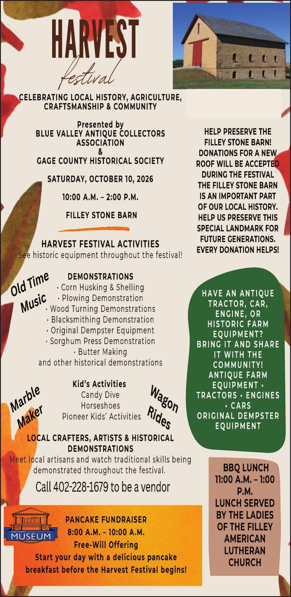 GAGE CO HISTORICAL SOCIETY - Ad from 2026-09-30