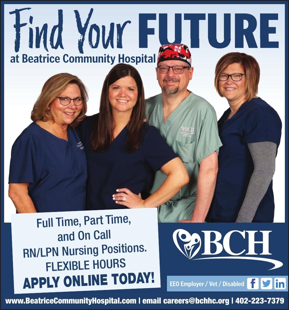 BEATRICE COMMUNITY HOSPITAL RECRUITMENT Ad from 2024 03 30