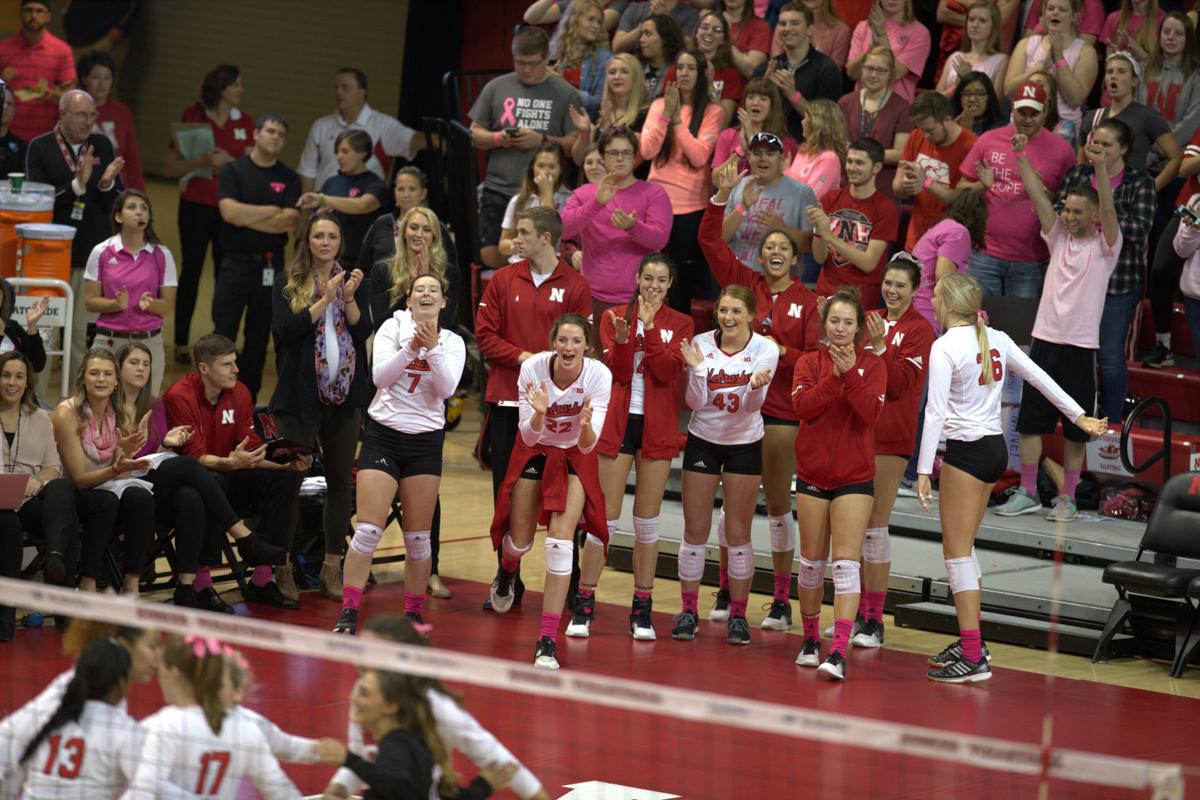 Photos The Nebraska volleyball bench does the "Bernie Lean" and more
