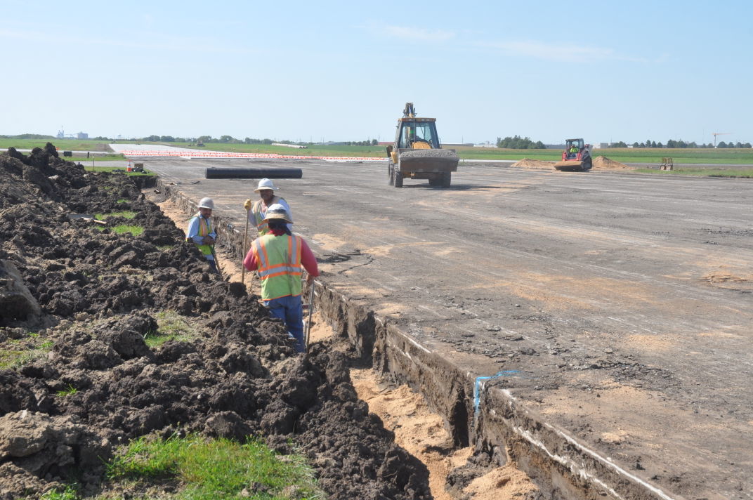 Airport runway under construction