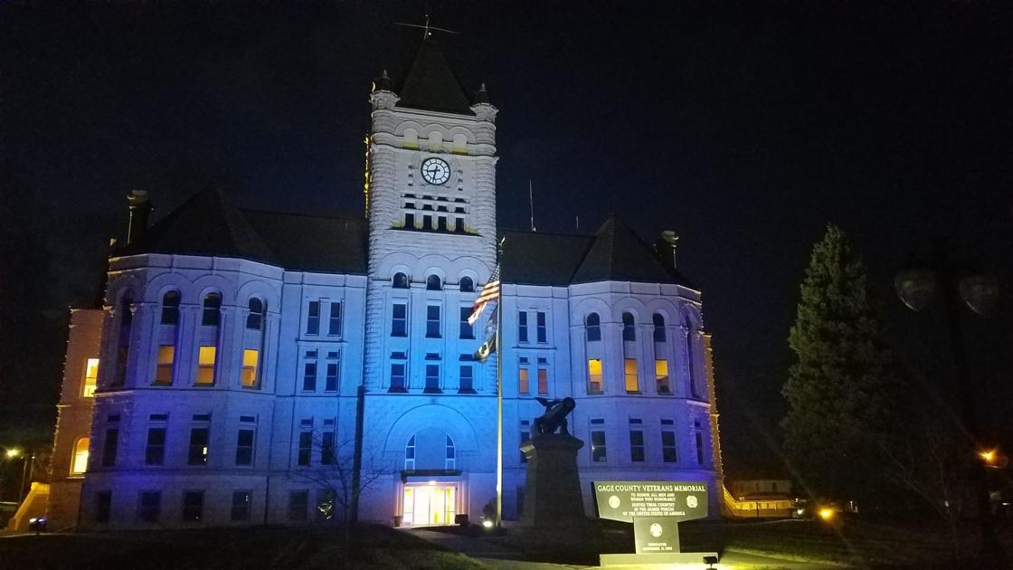 Gage County Courthouse continues blue light tradition