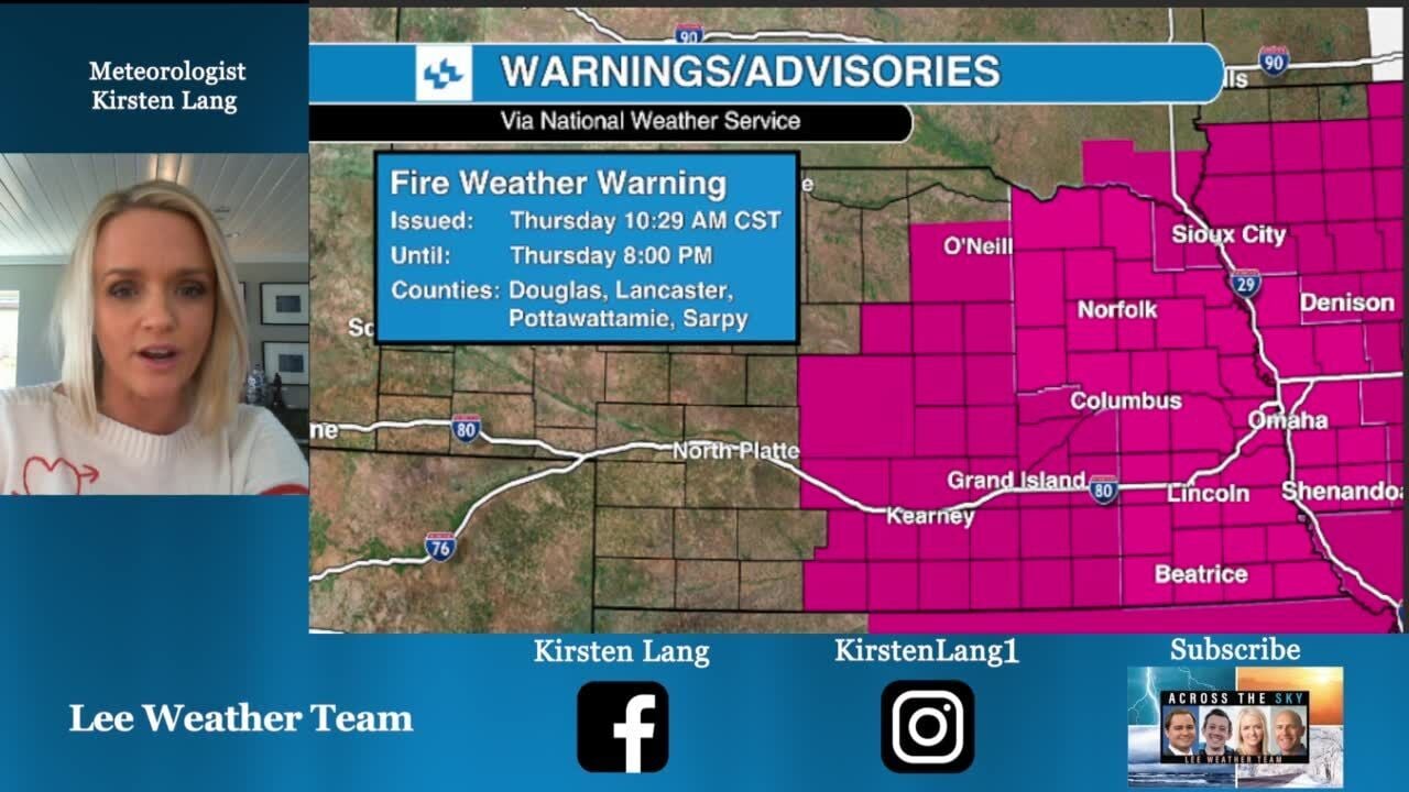 Winds fire weather concerns for Nebraska Meteorologist Kirsten Lang has the forecast