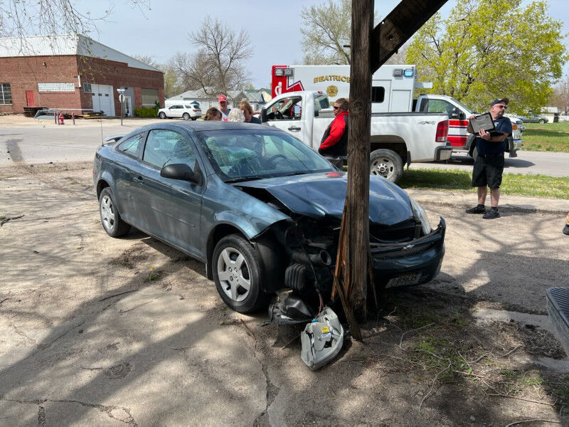 Woman injured in Wymore crash