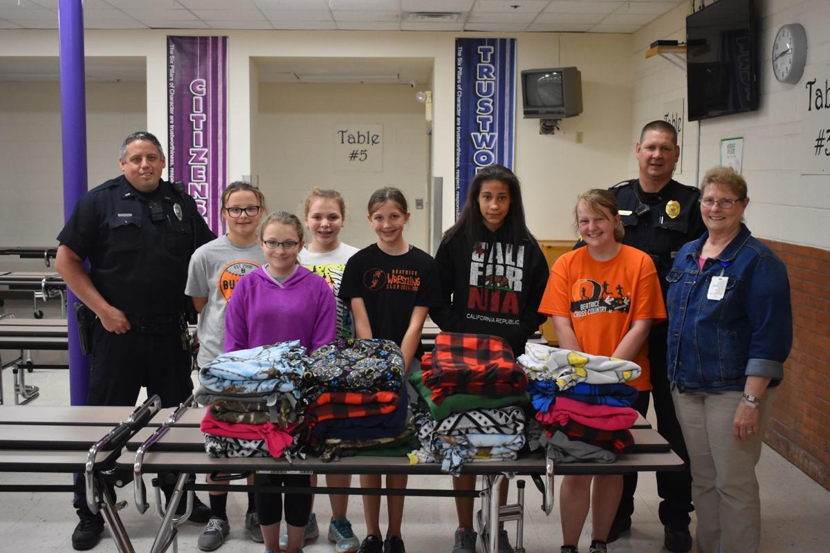 BMS students donate blankets to police