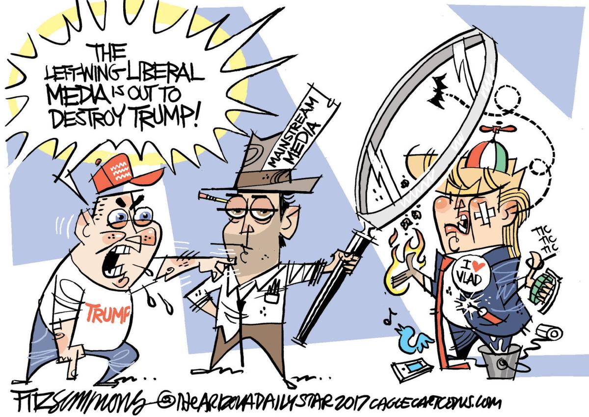 Media put magnifying glass on Trump, in David Fitzsimmons' latest political  cartoon