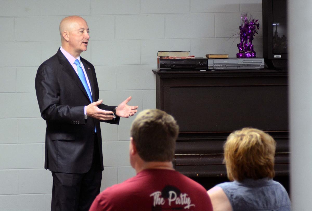 Gov. Ricketts talks jobs, property taxes at Pawnee City town hall