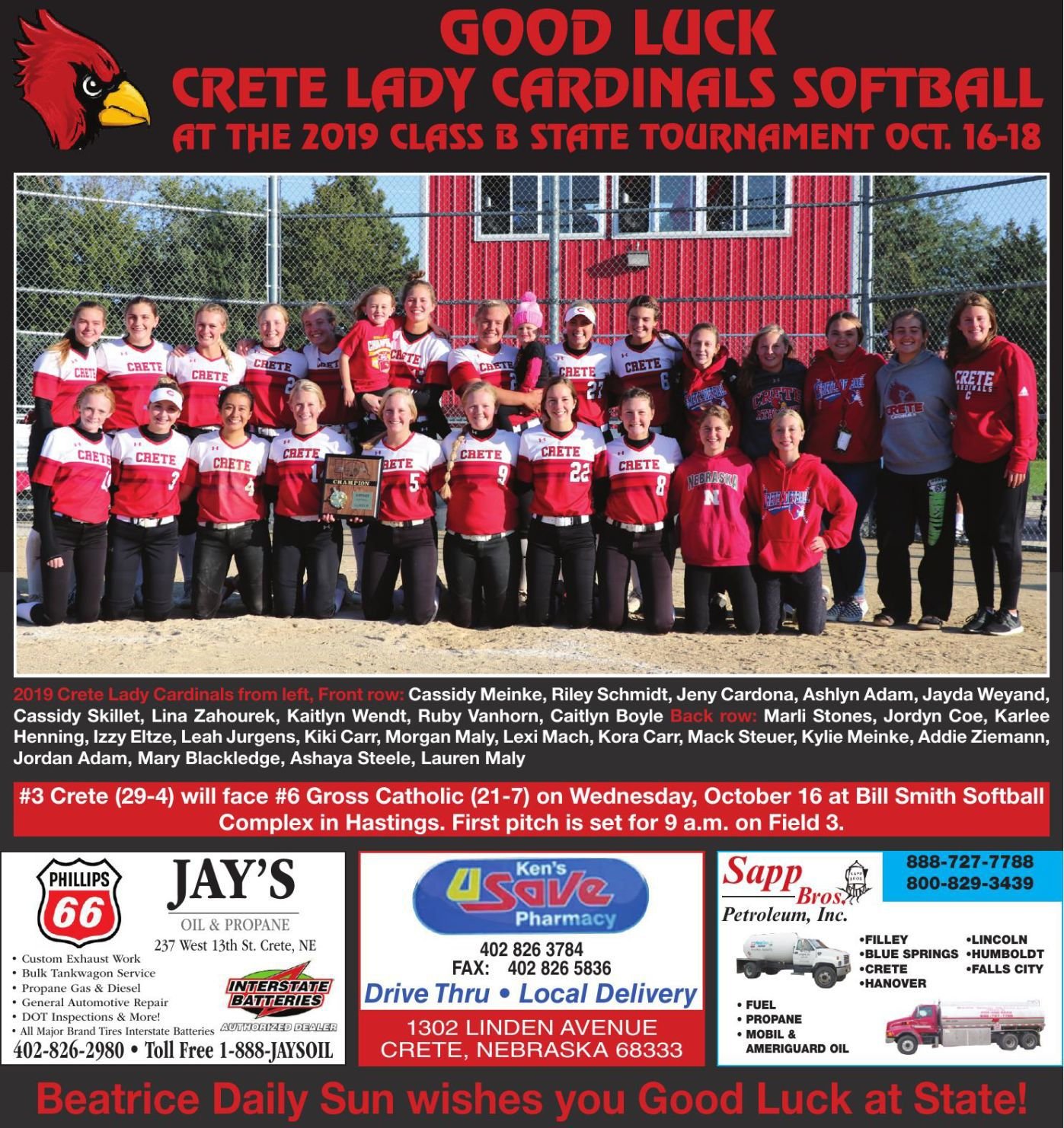 Crete softball 2019