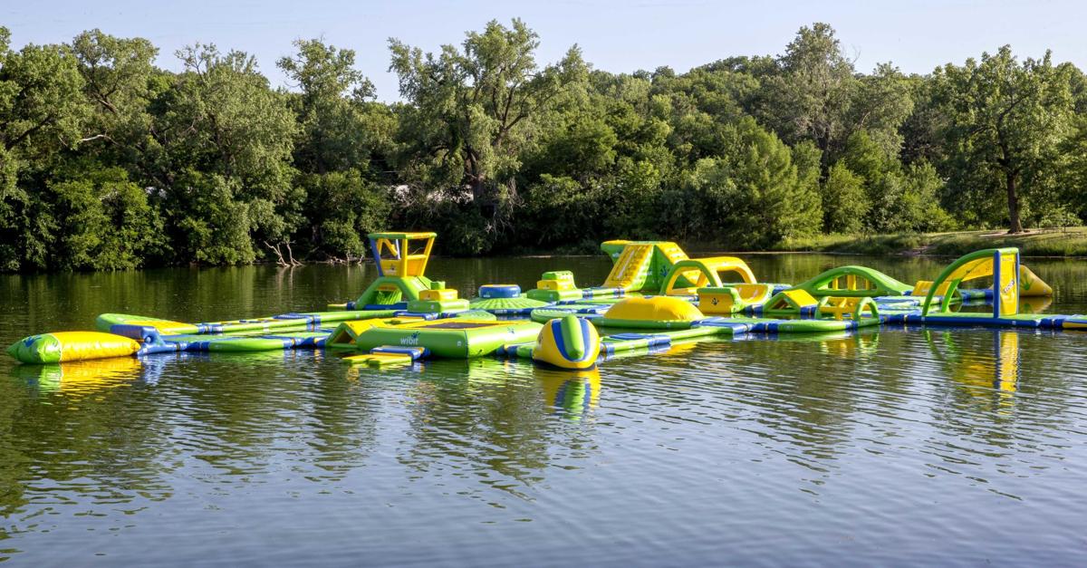 With a wiggle bridge and flip tube, floating playground opens on