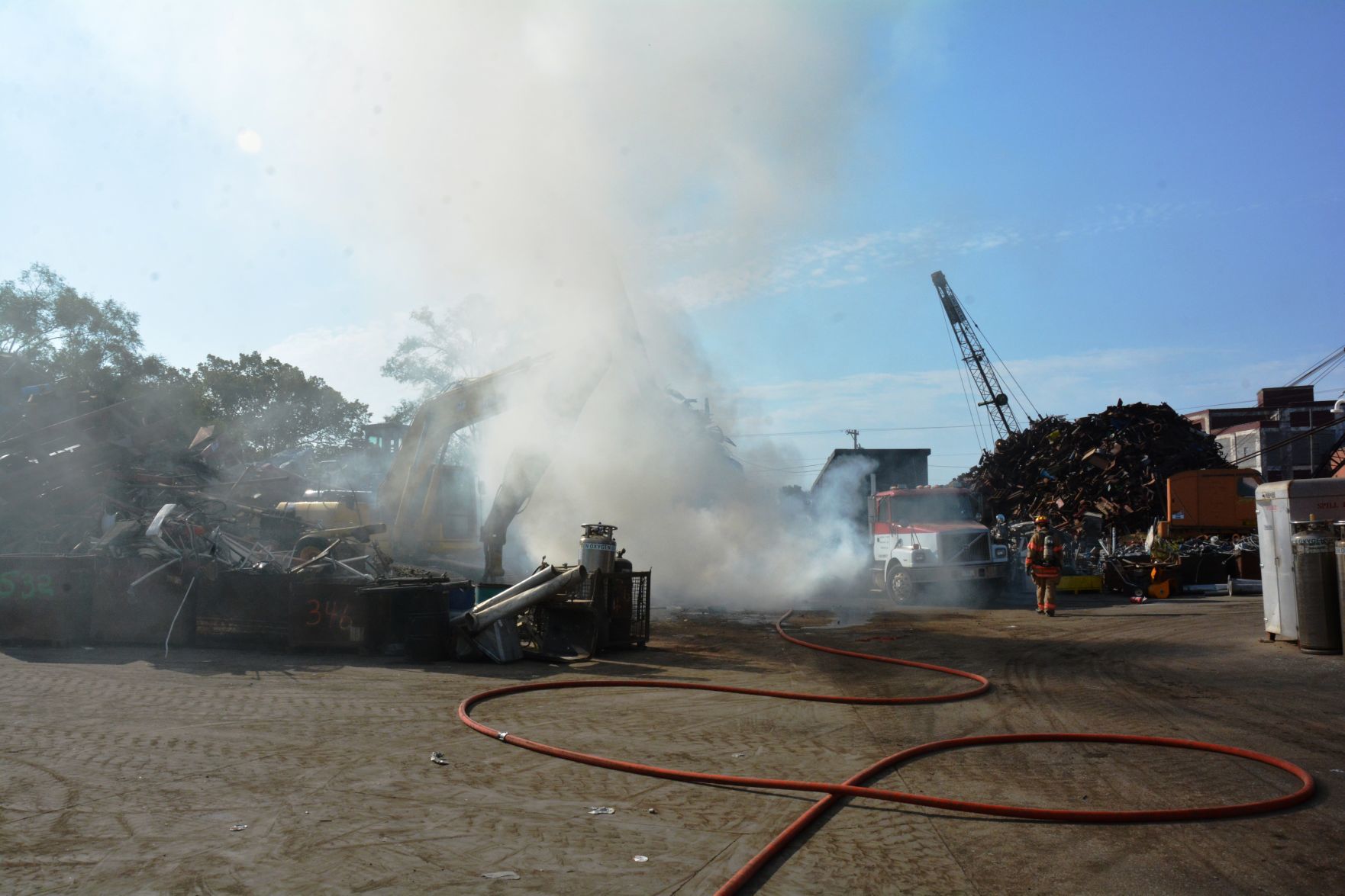 Car catches fire at Beatrice Scrap