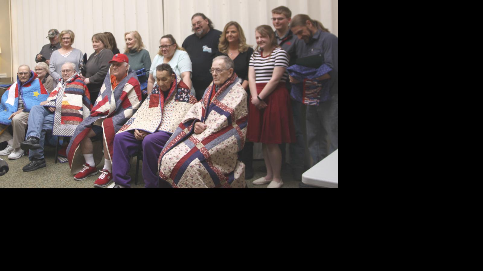 Five given Quilts of Valor