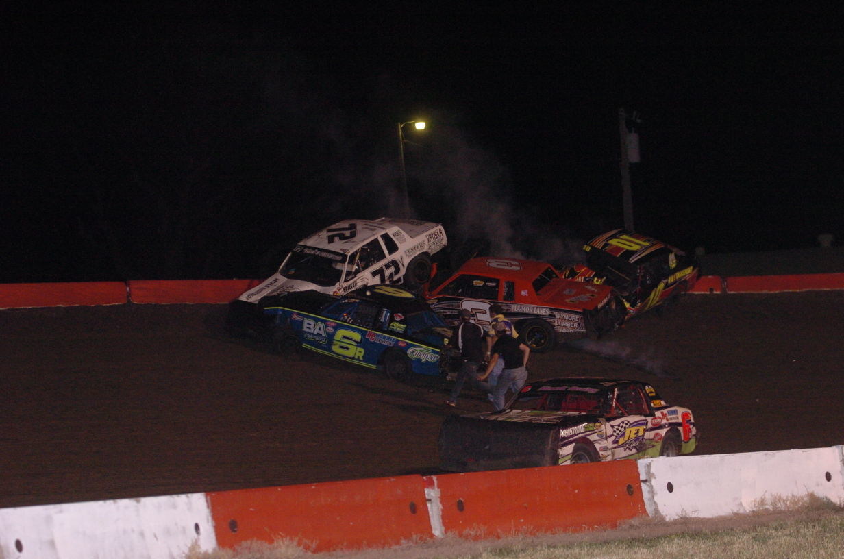 Meyer wins crash filled Hobby Stock A Feature