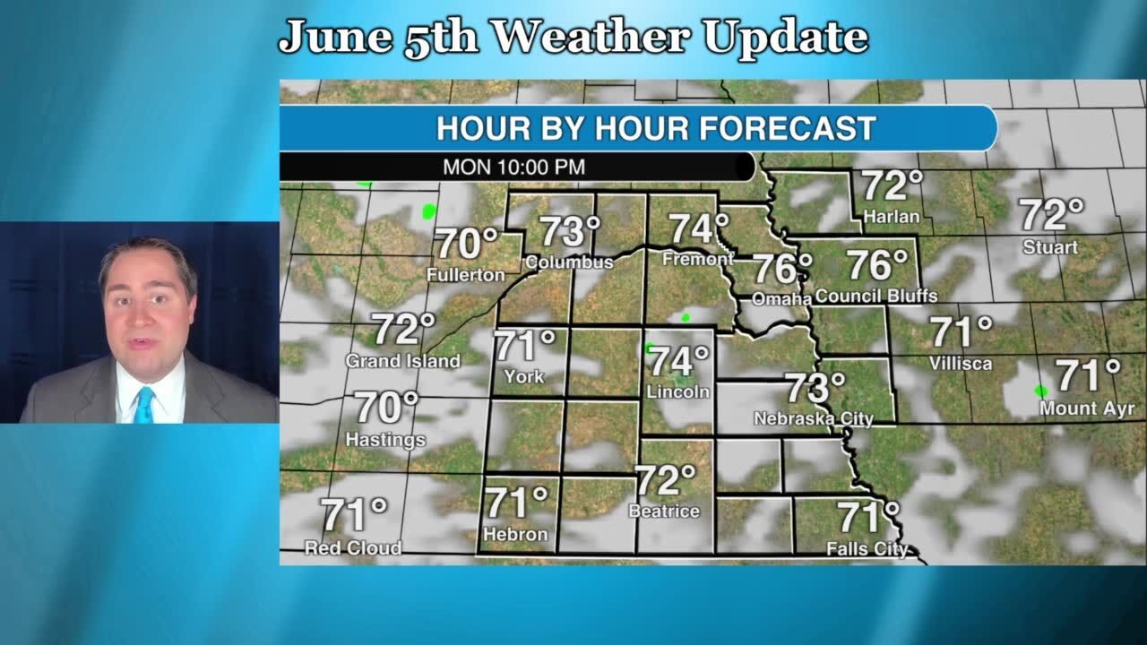 Monday June 5 weather update for southeast Nebraska