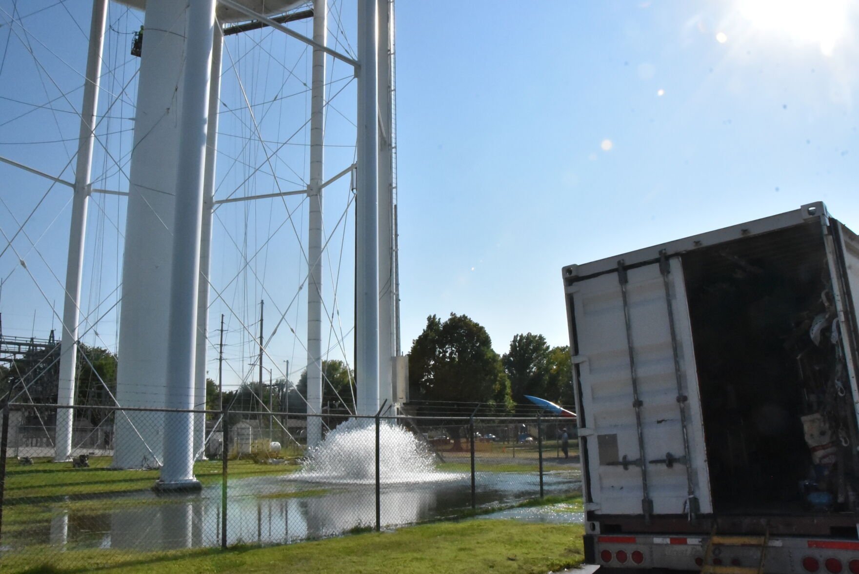 Beatrice water tower gets inspected painted