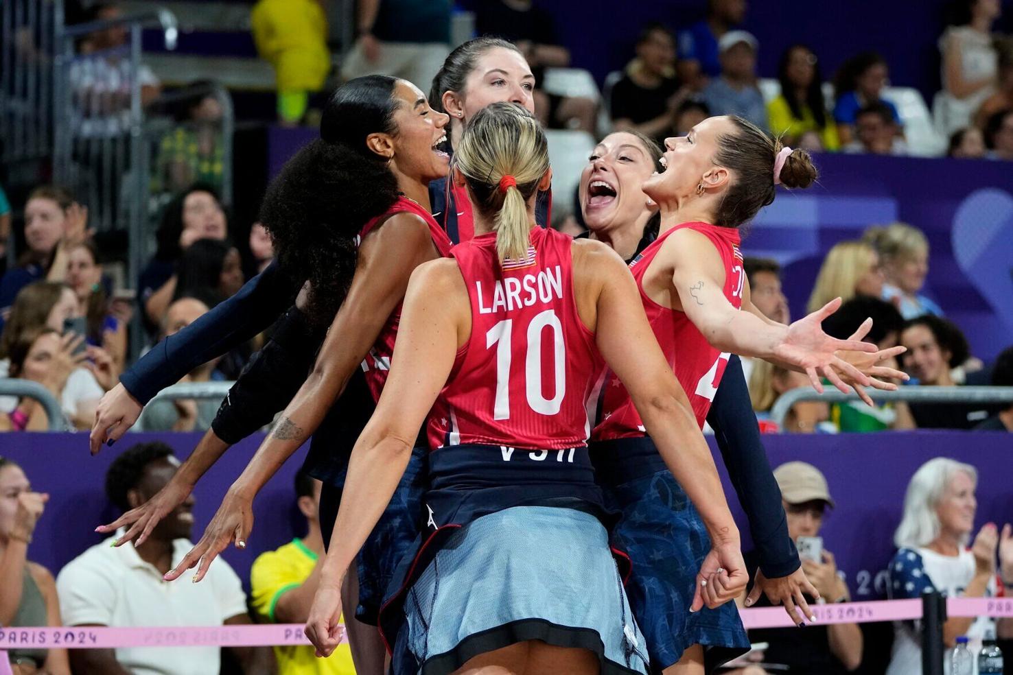 Team USA volleyball beats Brazil, moves to goldmedal match