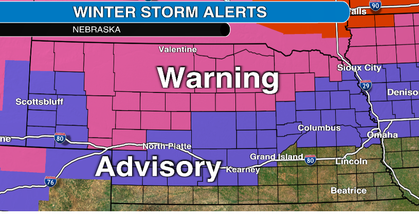 Freezing rain, sleet, and snow in Nebraska Wednesday, bone-chilling cold Wednesday night. Full details here