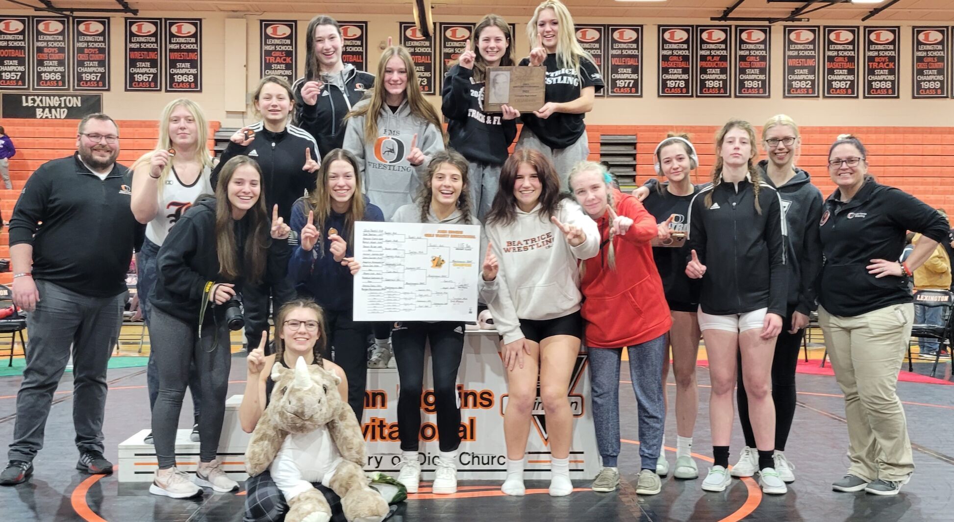 Lady O wrestlers win first ever team championship