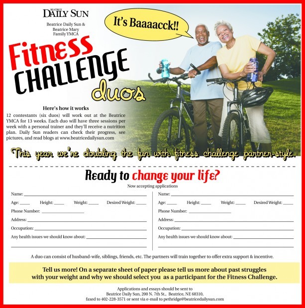 Fitness Challenge entry form