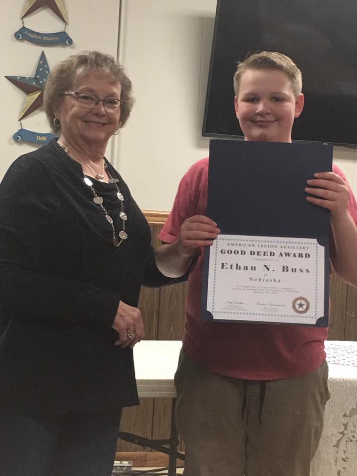 Ethan Buss wins American Legion Auxiliary award