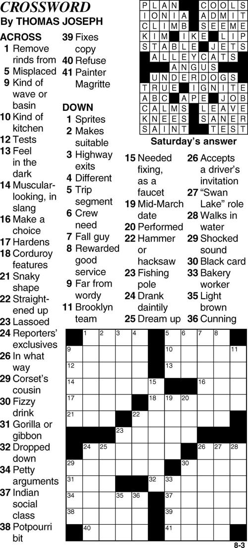 printable crossword newspaper printable crossword puzzles in the