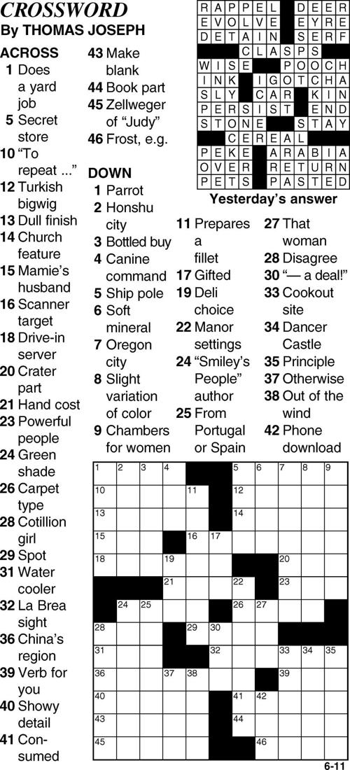june 11 crossword puzzle crossword bedfordgazettecom