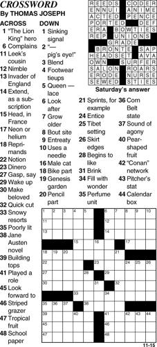 Crossword | Crossword | bedfordgazette.com