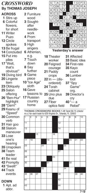 CROSSWORD Local News bedfordgazette