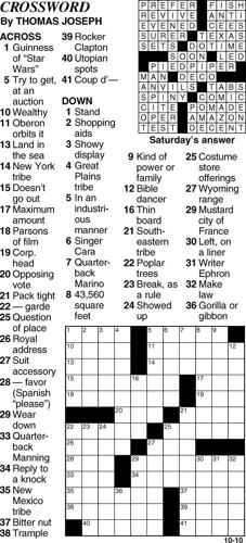 Crossword | Crossword | bedfordgazette.com