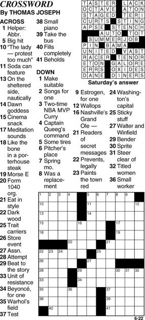 june 22 crossword puzzle crossword bedfordgazettecom