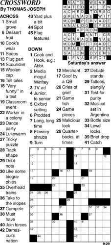Crossword Crossword bedfordgazette com