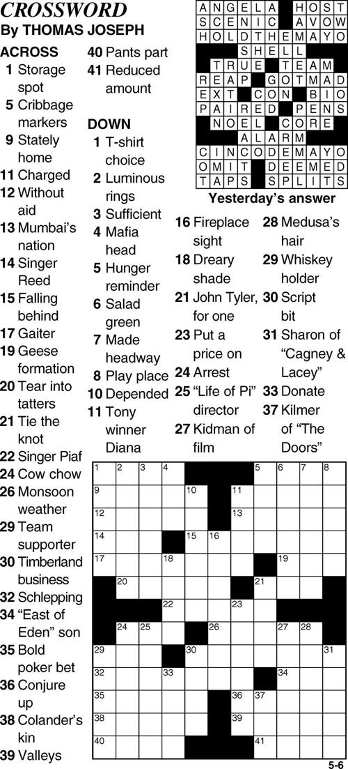 may 6 crossword puzzle crossword bedfordgazettecom