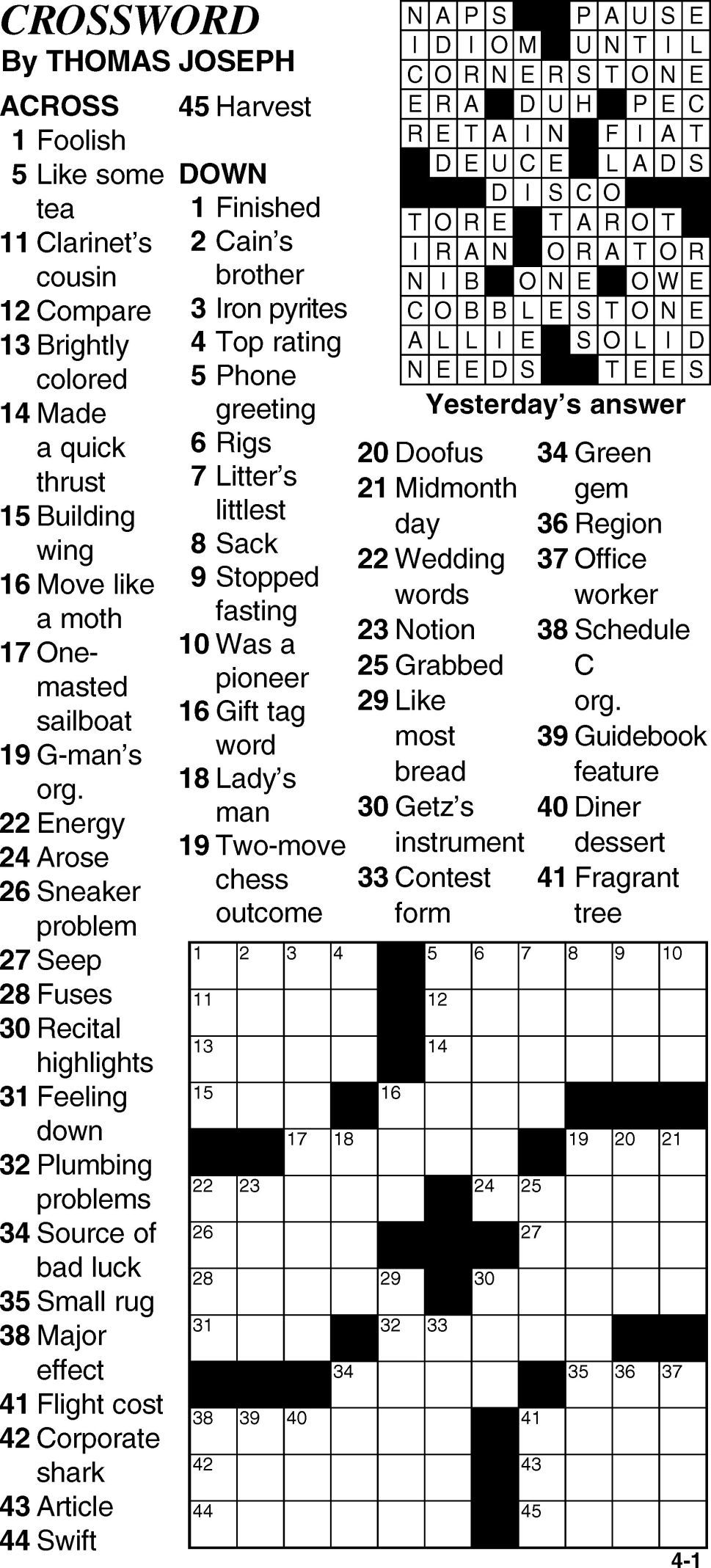 April Crossword Puzzle Printable Printable Word Searches April Crossword Puzzle Printable Printable Word Searches