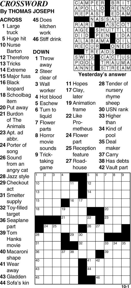 Crossword | Crossword | bedfordgazette.com