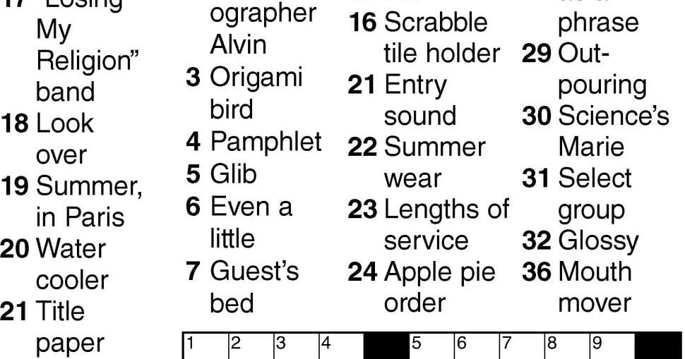 Crossword Crossword bedfordgazette com