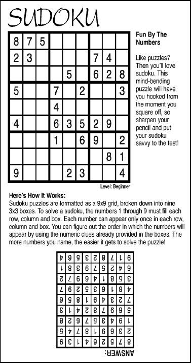 SUDOKU | Local News | bedfordgazette.com