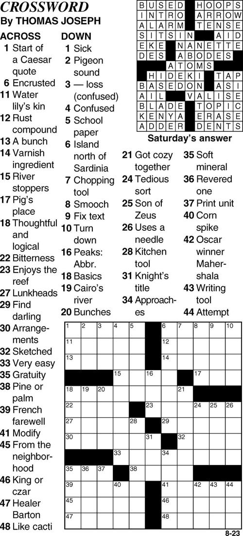 Crossword | Crossword | bedfordgazette.com